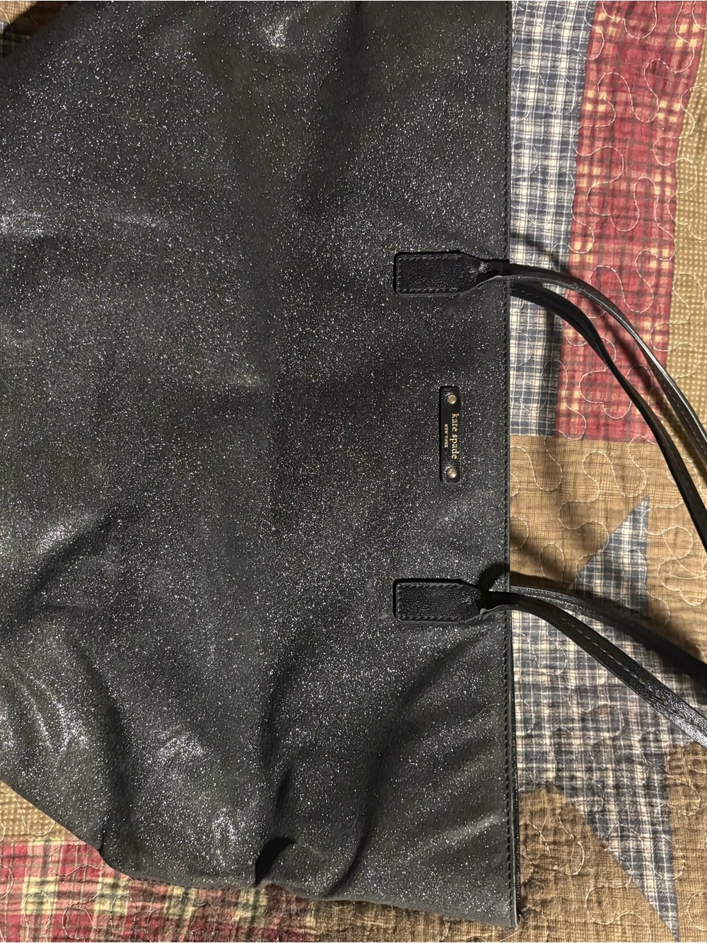 kate spade Black Sparkle Tote Bag